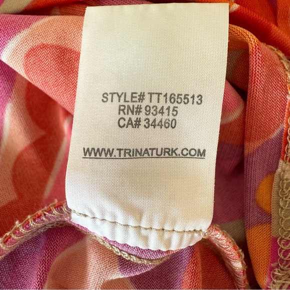 Trina Turk Off Shoulder Paisley Sleeveless Dress Stretch Tropical Boho Vacay S - Picture 7 of 7